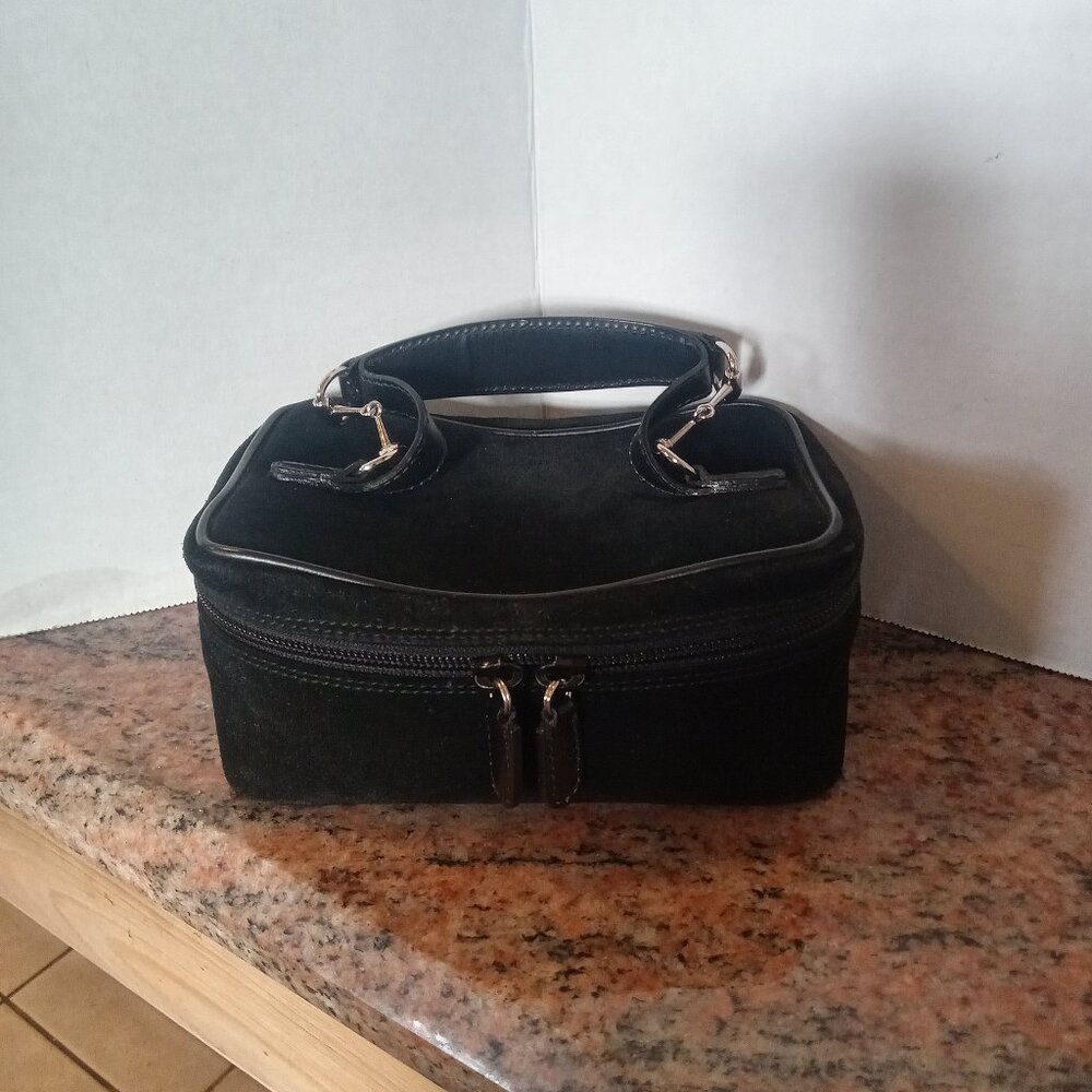 Vintage Gucci Horsebit Suede Vanity Train Case Toiletry Mini Handbag